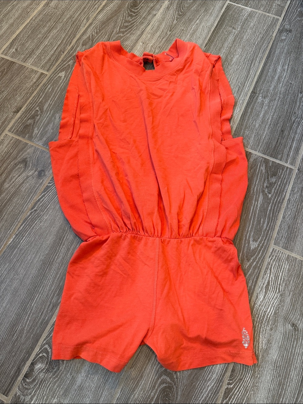 FP movement Free People hot shot romper size extra small XS EUC coral/orange/red
